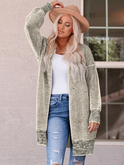 Chunky Knitted Open Front Cardigan