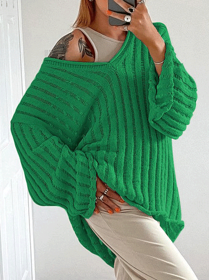 V Neck Loose Pullover Sweater