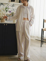 Stripe Long Sleeve Cotton Lounge Set