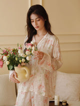 Kafiloe Pink Flowers Cotton Pajama Set