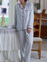 Floral Plaid Cotton Pajama Set