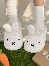 Bunny Ears Fleece Slippers
