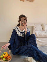 Lace Peter Pan Collar Pajama Set