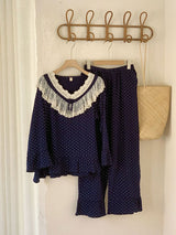 Lace Peter Pan Collar Pajama Set