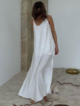 Open Back Slip White Dress