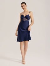 Kafiloe Lace Panel Satin Cami Nightgown