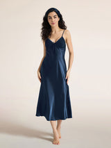 Kafiloe Bow Tie Slit Chemise Nightgown