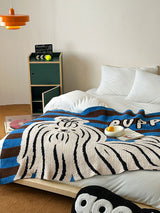 Kafiloe Knitted Half-Fleece Plush Blanket