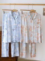 Satin Flower Print Pajama Set