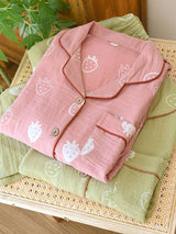 Strawberry Long Sleeve Cotton Pajama Set