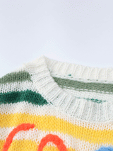 Rainbow Contrast Stripe Sweater