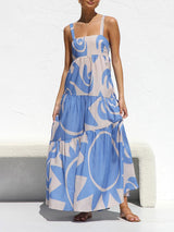 Printed Spaghetti Strap Maxi Dress