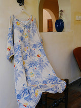 Vintage Floral Printed Long Nightgown