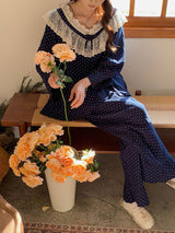 Lace Peter Pan Collar Pajama Set