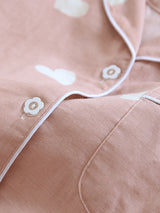 Heart Printed Long Sleeve Cotton Pajama Set