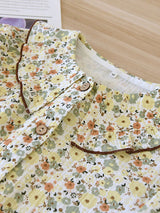 Doll Collar Printed Button-Up Long Sleeve Pajamas