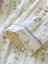 Flowers Striped Cotton Pajama Set
