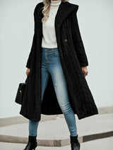 Solid Color Jacquard Long Coat