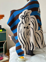 Kafiloe Knitted Half-Fleece Plush Blanket