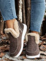 Platform Plush Ankle Snow Boots