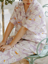 Rabbits Printed Short Sleeve Pajama Set