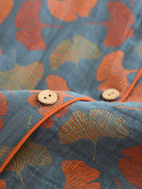 Pyjama à fleurs vintage en crêpe 2 pièces