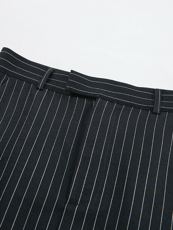 Stripe Split High Waist Maxi Skirt