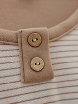 Thermal Velvet Striped Long Sleeve Pajama Set