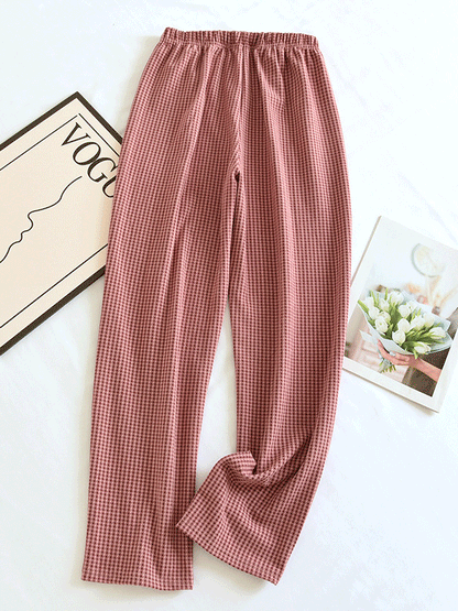 Classic Plaid Printed Thick Lounge Pants