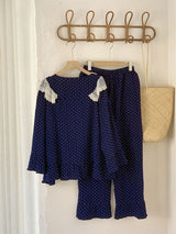 Lace Peter Pan Collar Pajama Set