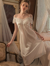 Satin Lace Camisole Long Nightgown