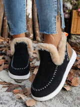 Platform Plush Ankle Snow Boots