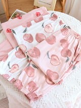 Cute Cartoon Fruit Print Cotton Pajama Pants