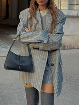 Striped Blazer Jacket & Mini Skirt Set