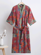 Vintage Cotton Floral Print Robe