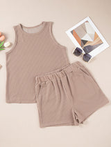 Round Neck Sleeveless Top and Shorts Set