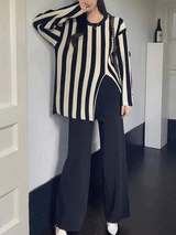 Striped Split Long Sleeve Set