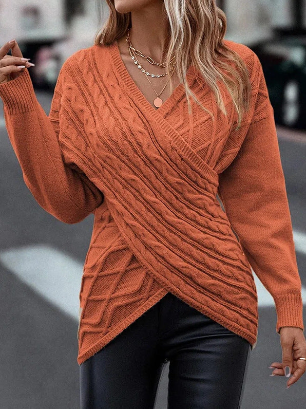 Criss Cross Cable Knit Sweater