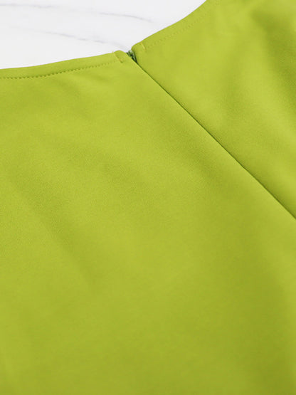 V Neck Solid Color Long Sleeve Jumpsuit