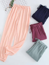 Cotton Elastic Cuff Couple Long Pants