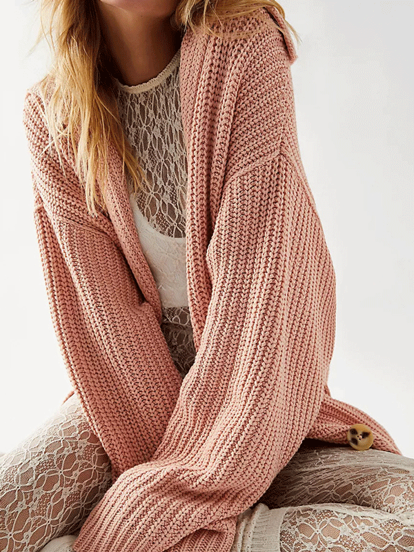 Chunky Knit Button Down Sweater Cardigan
