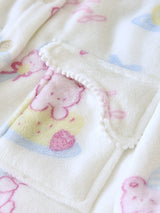 Bear Print Furry Long Sleeve Pajama Set