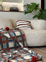 Kafiloe Plaid Sherpa Pom Blanket