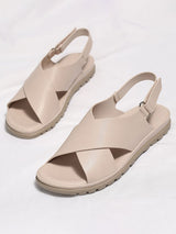 Leather Cross Strap Sandals