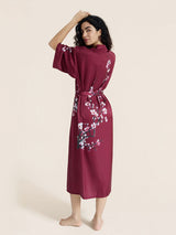 Kafiloe Floral Printed Long Kimono Robe
