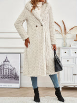 Solid Color Jacquard Long Coat