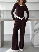 Faux Layered Top and Pants Set