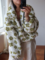 Plush Fleece Floral Sweatshirt