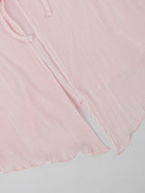 Bell Sleeve Back Tie Crop Shirt