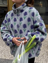 Fleece Jacquard Half Zip Sweatshirt